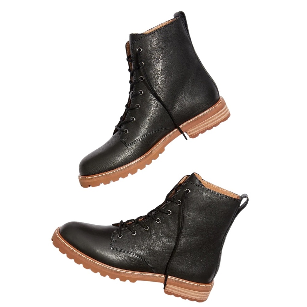 Madewell Women’s The Clair Lace-Up Combat Boot in Leather Size:9 Color:Black NEW